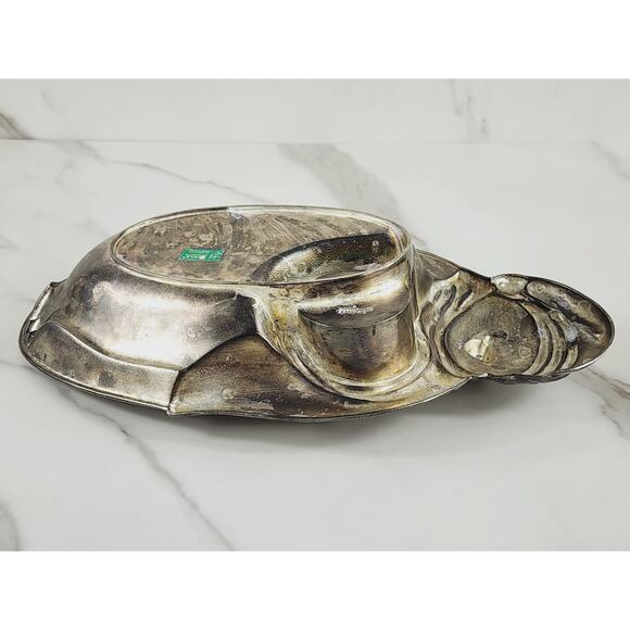 Christmas Towle Serving Tray Candy Dish Silverplated Penguin Shaped 12" Holidays - Picture 8 of 15